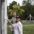 Tom Sawyer Day 2018 01 Two guest Join In on the Fun of Whitewashing